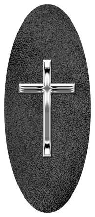 Silver Single Cross Shimmer Black
